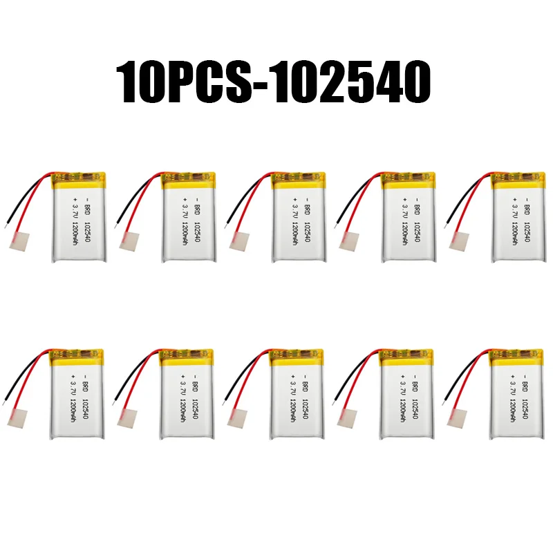 102540 10PCS 3.7V 1200mAh  Li-Polymer Li-ion Battery for Mp3 Mp4 Mp5 Toys DVR GPS PDA Tools LED Ligts Lamps 982438 102541