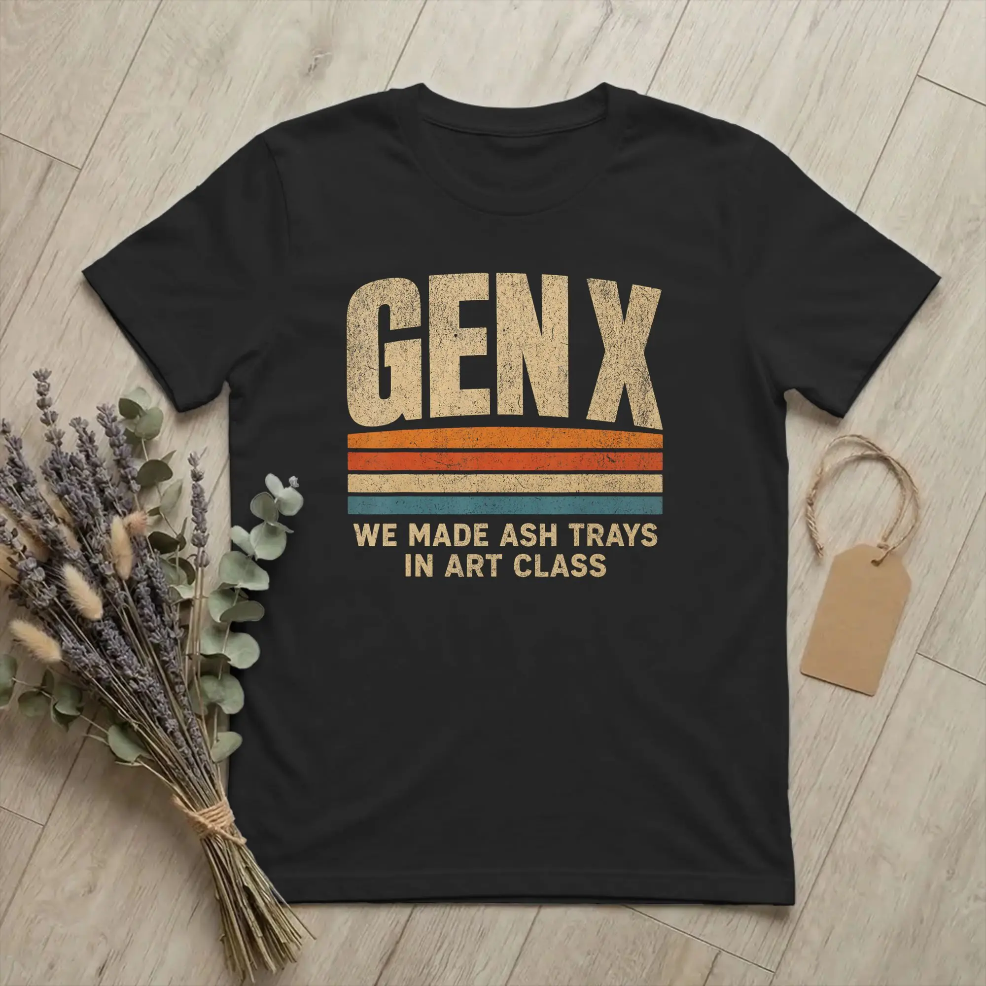 Gen-X Classroom Ash Tray Quote Men T Shirt Nostalgic Joke Funny Tee Shirt Short Sleeve Round Collar T-Shirts Pure Cotton Gift
