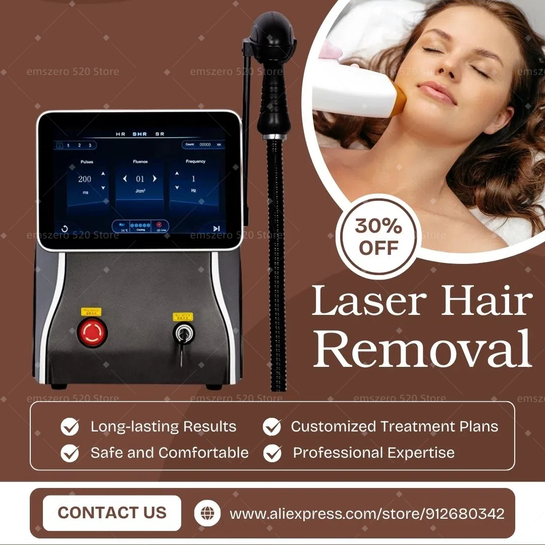 Latest Models Advanced Ice Titanium 808nm Diode Laser Hair Removal Device for Professional Beauty Clinics 3 Wavelengths