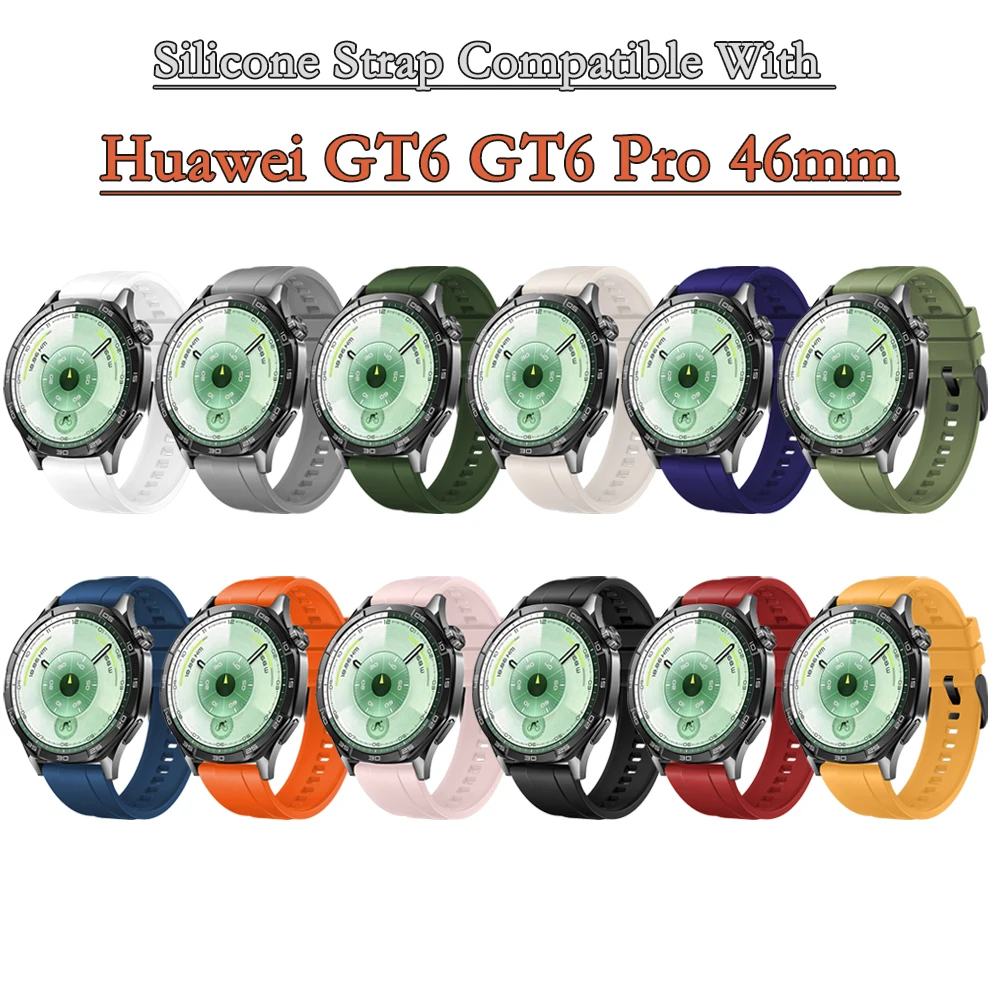 22mm Band for Huawei GT6/GT6 Pro 46mm Sport Silicone Wrist Band for Huawei GT6/5/4/3 GT6/5 Pro Universal Rubber Smart Strap