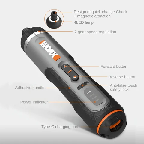 Беспроводной шуруповерт Worx WX240 - мощный и компактный инструмент — фото товара