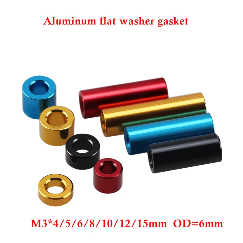 10pcs/lot Alu flat washer M3 M4 M5 M6 M8 M10 colourful Anodized aluminum flat Washers Gasket for RC part