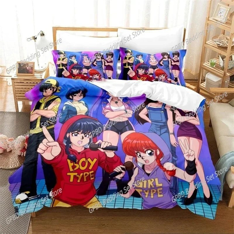 

3D Printed Anime Ranma 3D NEW Duvet Cover Pillowcase Bedding Set Adult Boy Girl Bedroom Decoration Children Single Double Large