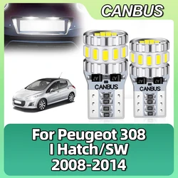 W5W T10 Led Bulbs Canbus 168 194 501 Car Dome Reading License Plate Lights For Peugeot 308 I Hatch/SW 2008 2009 2010 2011-2014