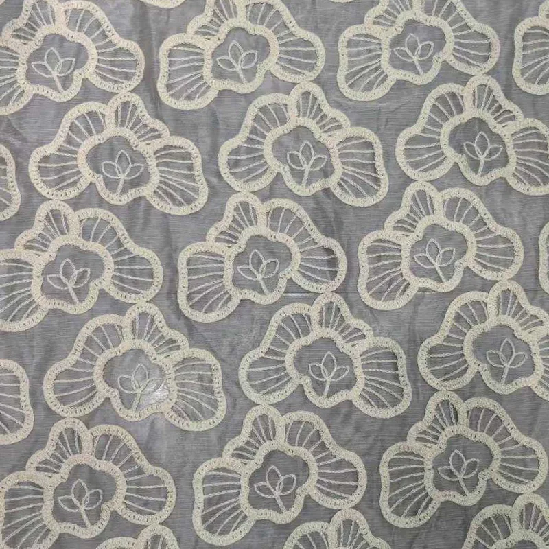 

Cotton Bubble Gauze Floral Lace Embroidered Fabric Women's Dress Shirt Blouse Children's Clothing Diy Making Fabric