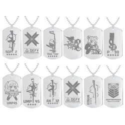 Girls Frontline Necklace for Women UMP45 Necklaces Man Trend Neck HK416 Pendant Silver Color Fashion Titanium Couples Party Gift