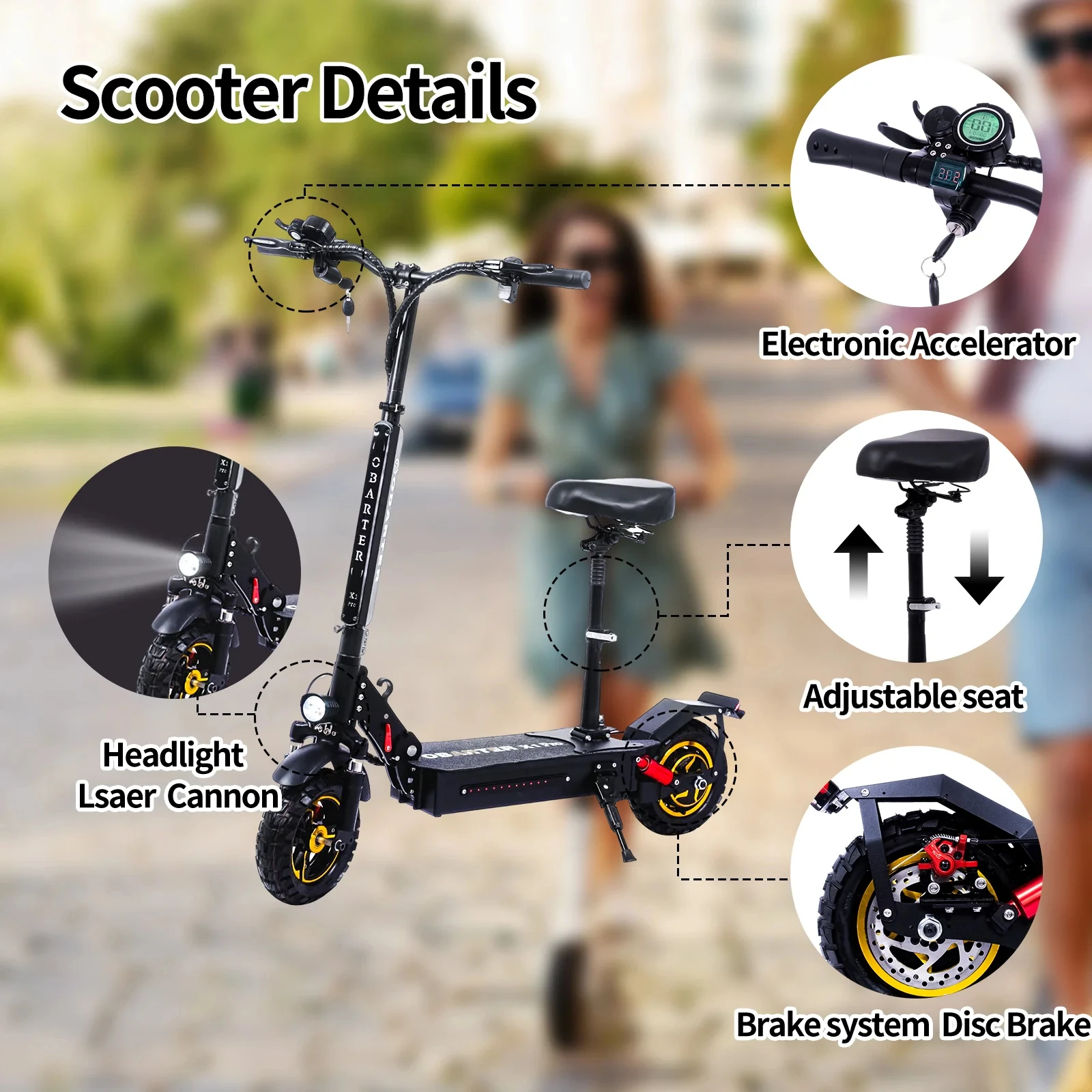 OBARTER X1 Pro 1000W Off-road Electric Scooter 21Ah Battery