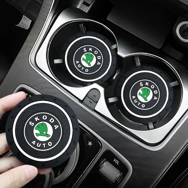 

Anti Slip Car Cup Coaster Interior Liner Mat Auto Accessory For Skoda Octavia Fabia Superb Rapid Kodiaq Kamiq Karoq Scala