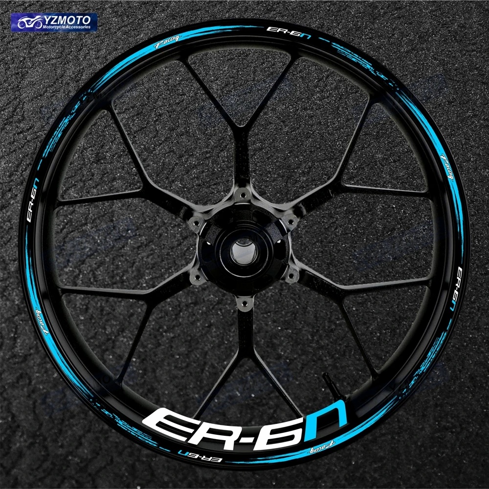 For ER-6N ER6N Motorcycle 17 Inch Front And Rear Wheel Stripe Sticker Wheel Decal Decorative Reflective Waterproof Rim Stickers