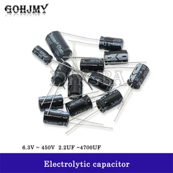 2-50pcs 6.3V 10V 16V 25V 35V 50V Aluminum Electrolytic capacitor 100UF 220UF 330UF 470UF 680UF 1000UF 1500UF 2200UF 3300UF