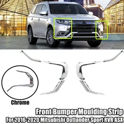 For Mitsubishi Outlander 2016-2019 Front Bumper Chrome Trim Molding Headlight Strips Fog Light Cover Decoration Protection