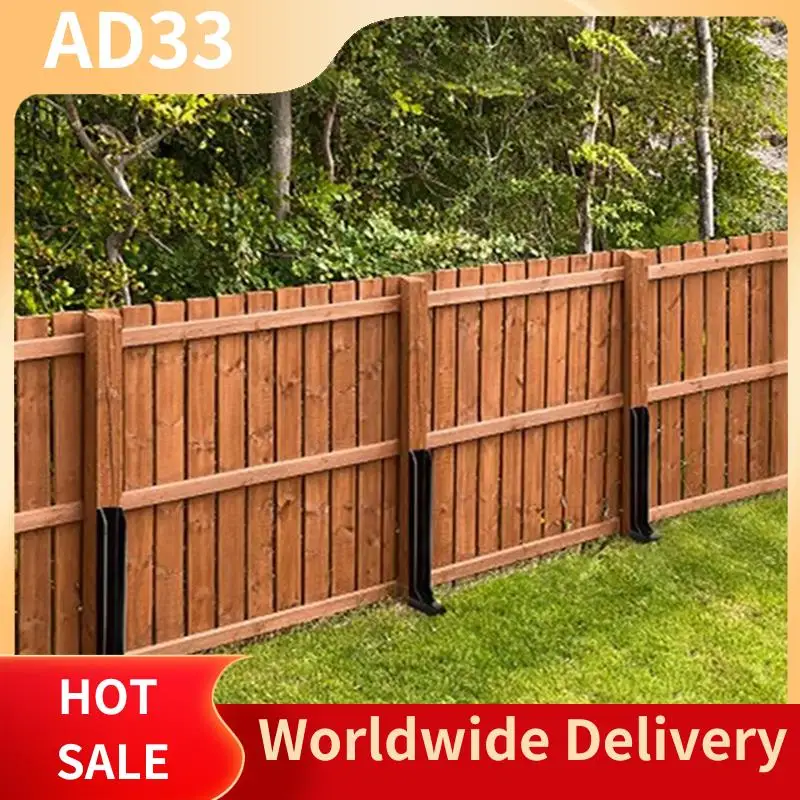 Lightweight Fence Repair Kit 2X Thickened Metal Fence Support Stakes Solid Ground Spike Quick Fix Post Stabilizer For Repair Til