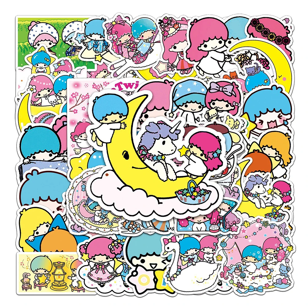 10/30/50pcs Kawaii Little Twin Stars Sanrio Stickers Waterproof Graffiti DIY Luggage Scrapbooking Phone Fun Cartoon Decals Decor