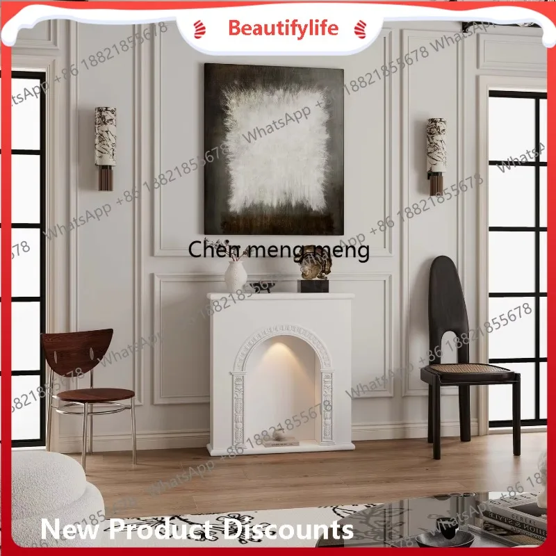 

A13 Французская камин Европейский простой декоративный шкаф Американский светящийся камин Французский рельефный шкафчик на крыльце