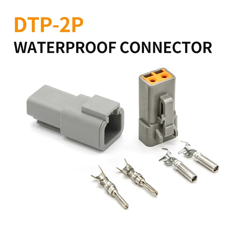 1 Set 2 Pin Deutsch DTP Series Waterproof Automotive Connector Electrical Wire Plug Male Female Socket DTP04-2P DTP06-2S