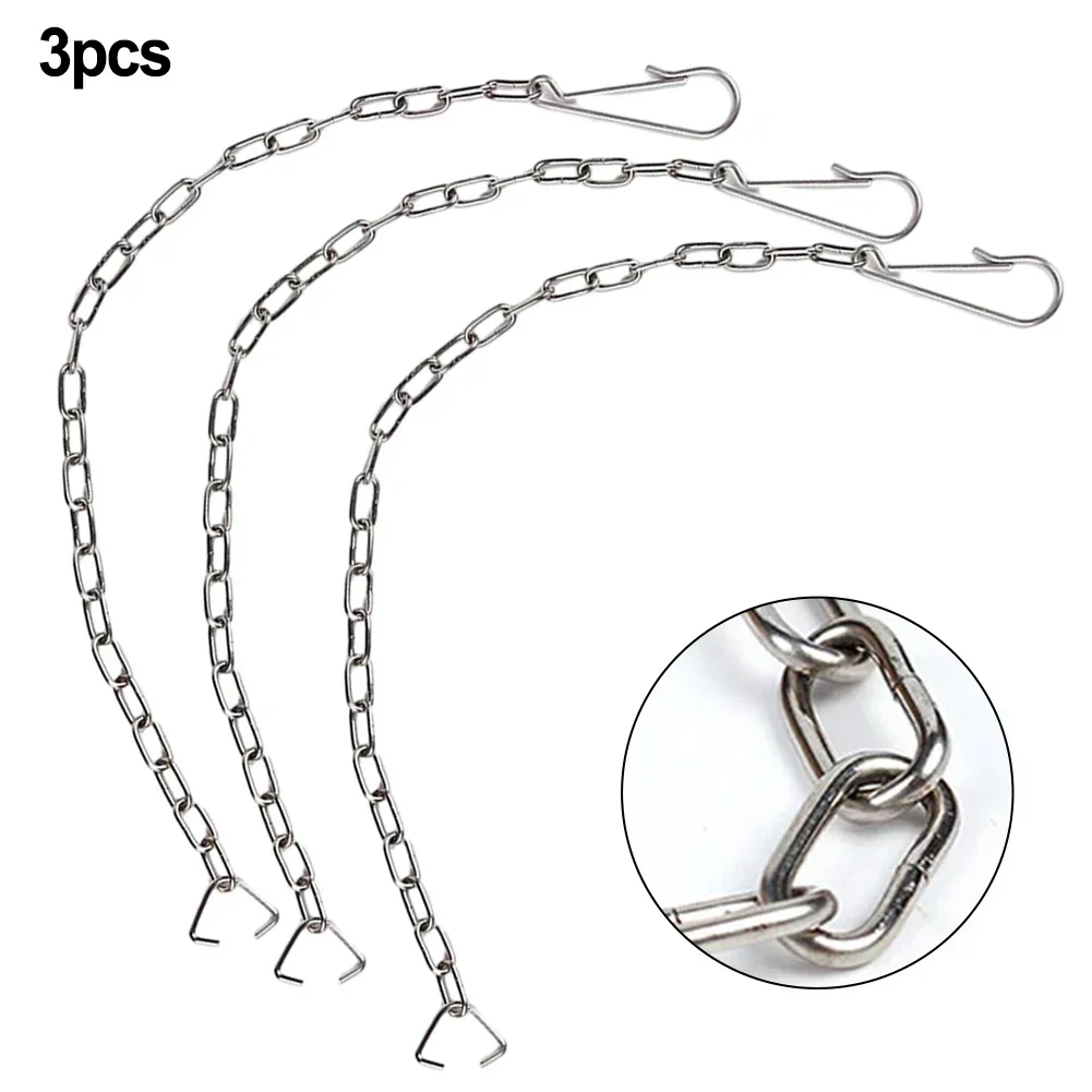 3pcs Chain 25x1.5cm Handle Chain Lift Chain Parts Stainless Steel Toilet Flapper Practical Chain Accessories