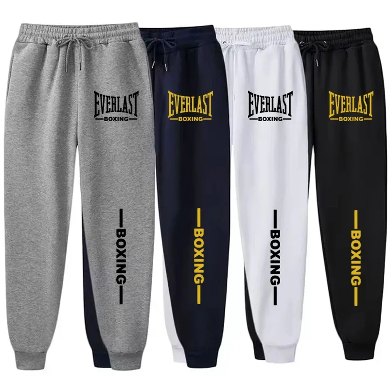 

Осень-зима 2021, брюки для бега с принтом EVERLAST, мужские и женские спортивные брюки для фитнеса на открытом воздухе, флисовые повседневные спортивные брюки