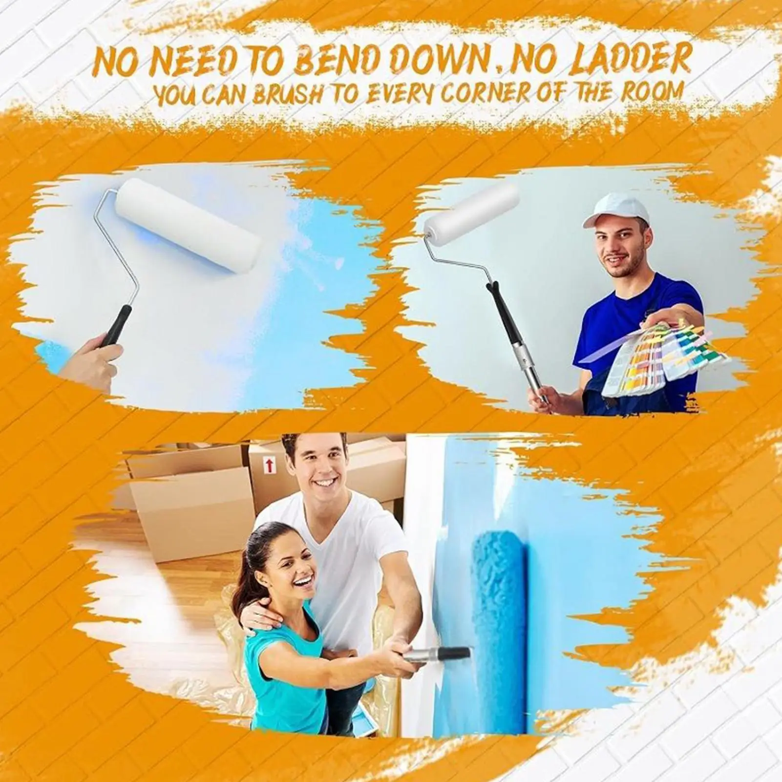 Roller Paint Brush Paint Rollers For Painting Walls 9 Inch Extendable Tool Set With Replacement Covers For Painters Ceiling Home