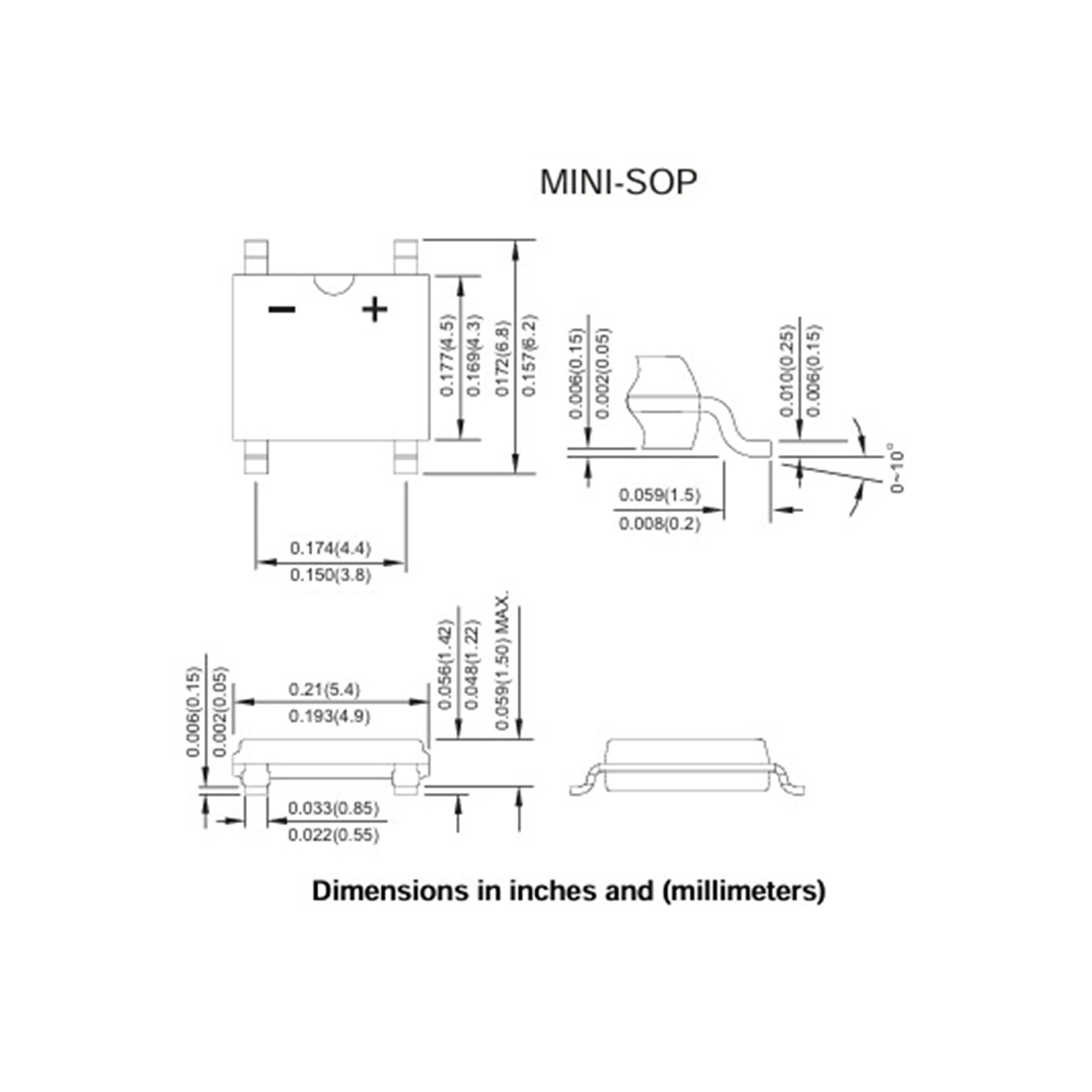 브릿지 정류기 SMD SOP-4, ABS8, ABS10, ABS210, 로트당 20 개