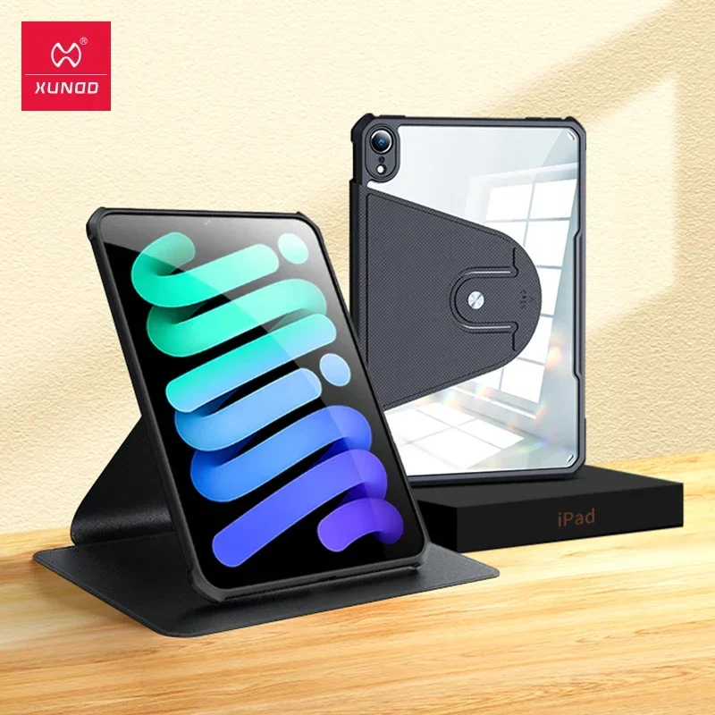 

For iPad Pro 11inch Case Xundd Airbags Shockproof Detachable Rotatable Leather Transparent PC Back Cover