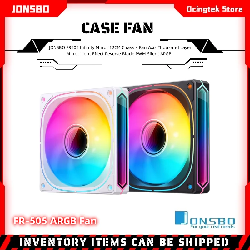 

Jonsbo FR-505BR 120mm Case Fan 5V 3PIN ARGB Forward Reverse PWM CPU Cooling Fan FR-505W Air Cooler Chassis Fan