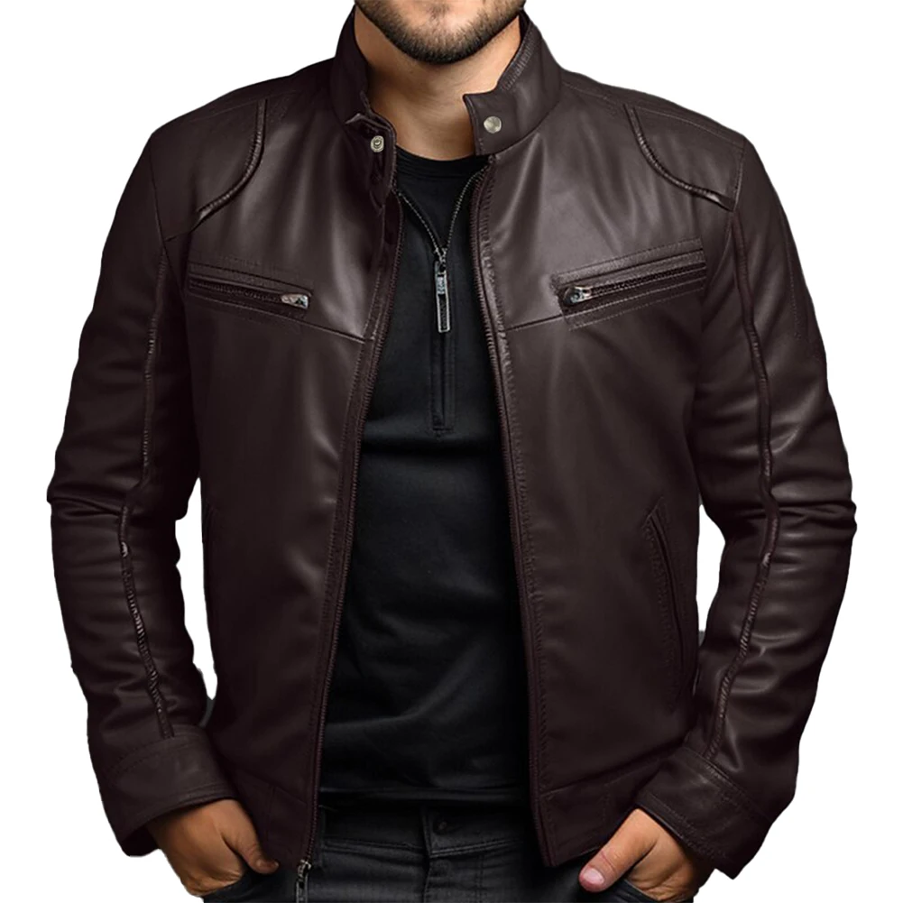 Casual Riding Outdoor Activities Coat Wine Red Solid Pattern Suitable For Men Brand New Condition Collared Neckline