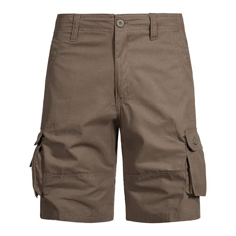 Men's Summer Cotton Cargo Shorts 5Inch Inseam Multi Pockets Loose Fit Breathable Knee Length Trendy Casual Daily Wear Shorts