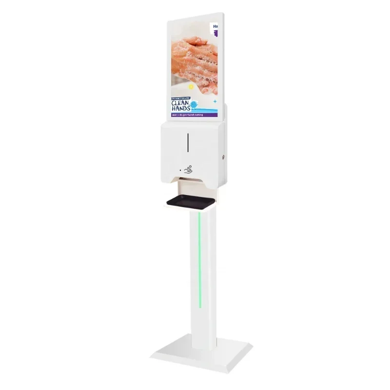 21.5in Android advertising equipment, Digital signage advertising screen display with hand sanitizer dispenser