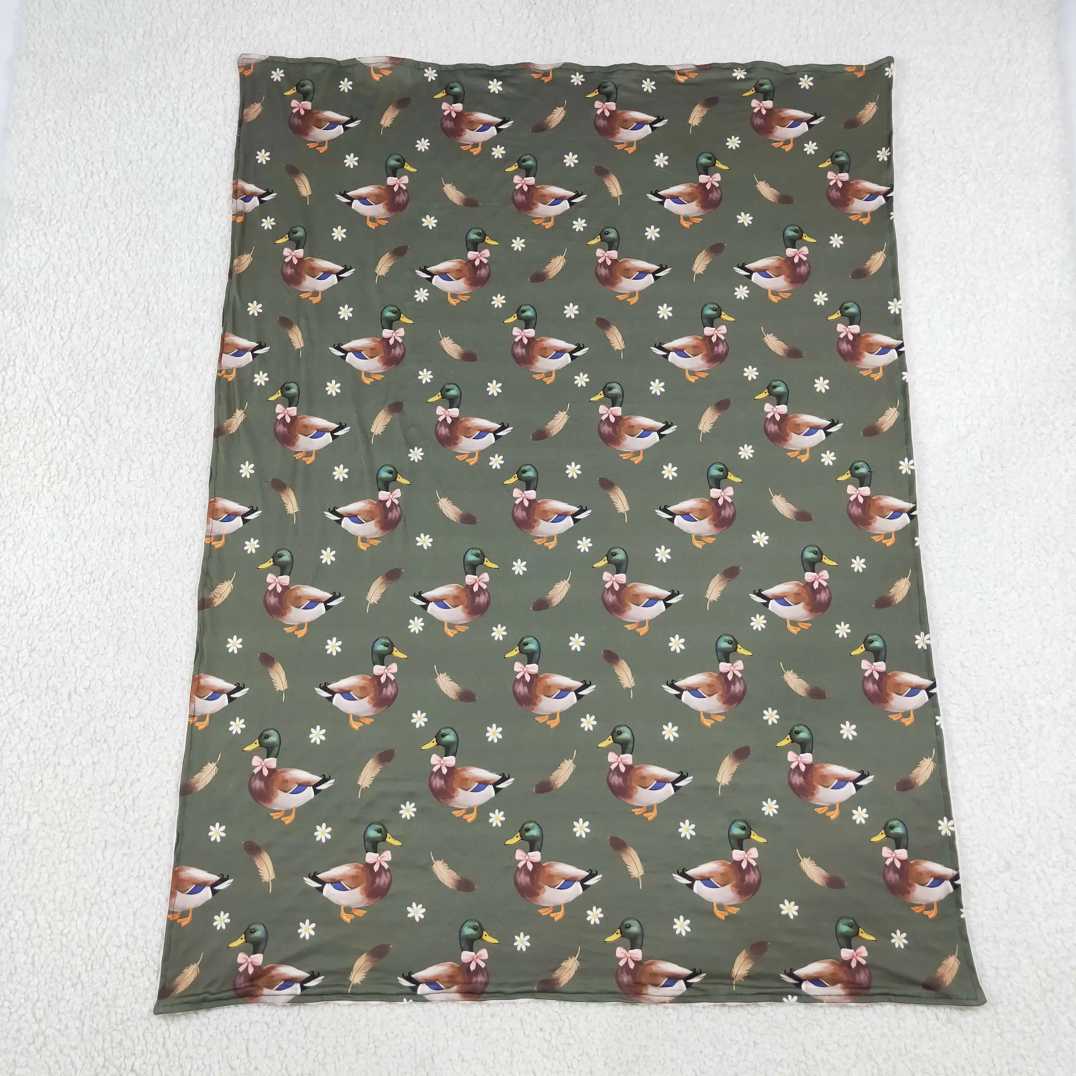 Wholesale Baby Girl Children Thin Quilt Kids Girls Ducks Flower Bedding FleeceI Toddler Girls Flannel Blanket