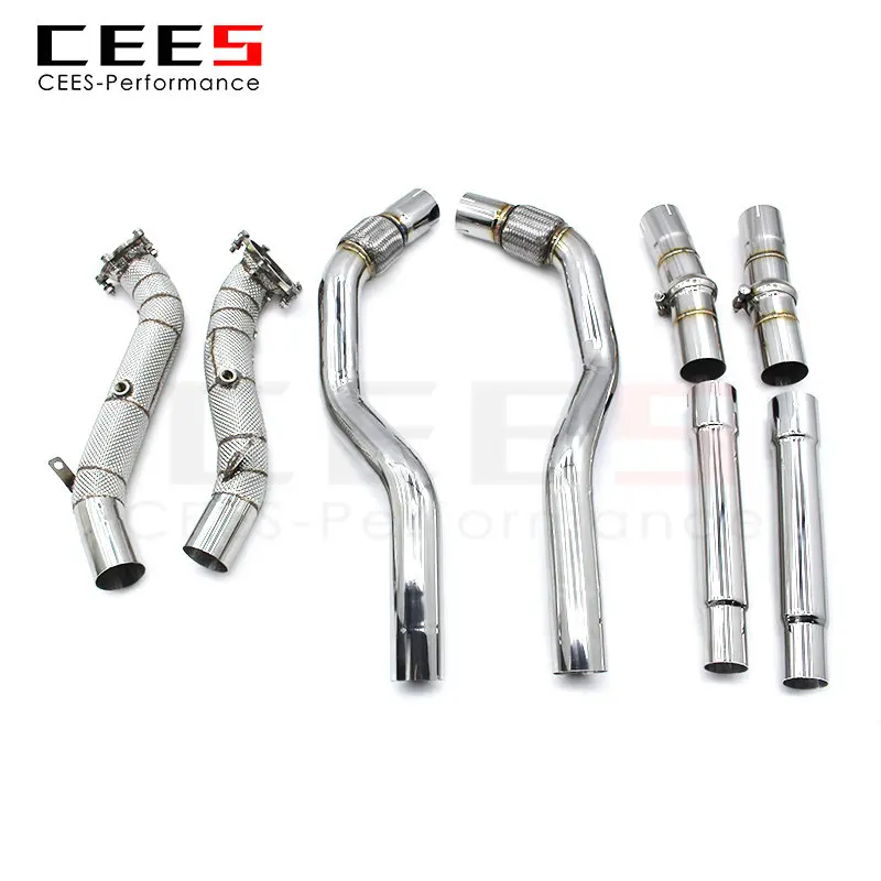 CEES Downpipe for Audi S8 4.0T 13-2016 Stainless Steel Catless Downpipe Without Catalyst Exhaust System Car Catalytic Converters