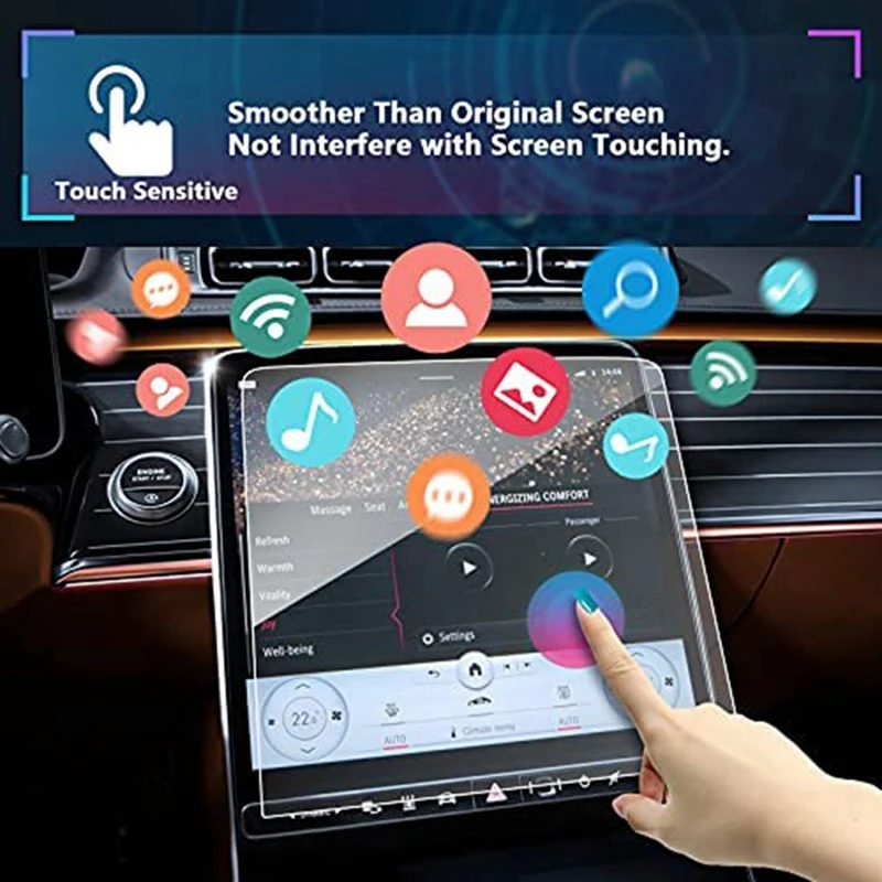 2 Pcs Car GPS Navigation Screen Film Instrument Tempered Glass Protective Film For Mercedes Benz C-Class W206 2022+