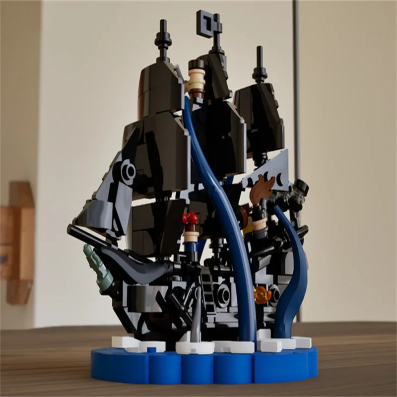 

Mini Black Pearl Pirate Ship MOC Building Blocks, Educational Assembly Toy Model & Gift
