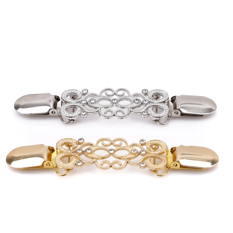 Klips do szala Złoto Srebro Jesień Zima Akcesoria odzieżowe Kreatywne nowe ozdoby ze stopu diamentów Sweter Guzik z kaczym dziobem