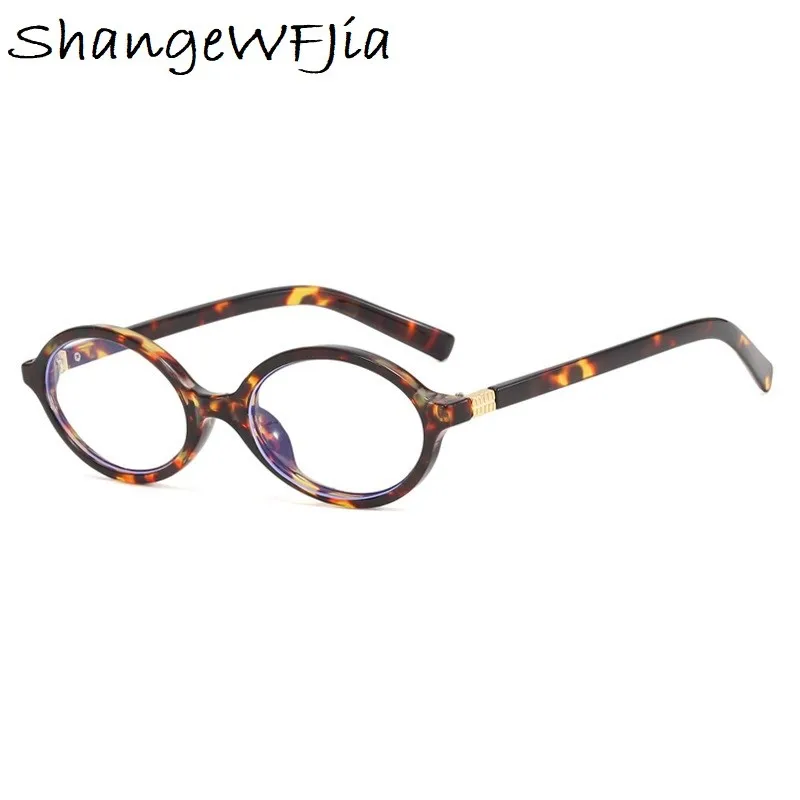 Vintage Oval Sunglasses 2025 Women Luxury Brand Designer Small Oval Anti Blue Light Glasses Retro Fashion Men Leopard Eyegalsses