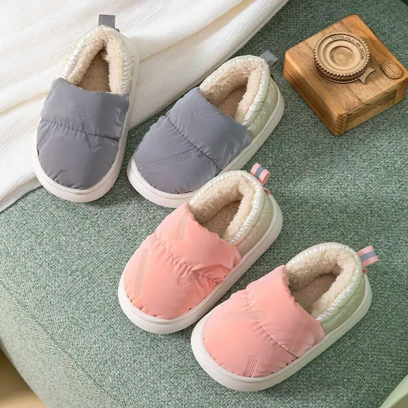 Girl Cotton Shoes Winter Keep Warm Anti-Slippery Waterproof Slippers Soft Sole Child Student Kawaii Fashion New Hot Casual Shoe