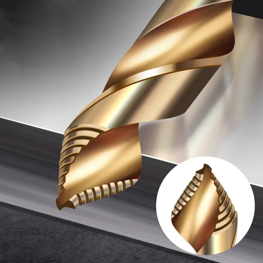 Sturdy Straight Shank M Cobalt Drill Bits Universal Triangle Handle Double Spiral Chip Removal Hole Cutter Tools
