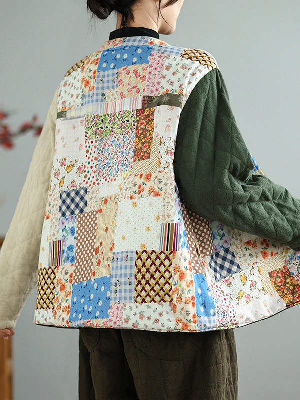 المرأة الشتاء Thiened المرقعة القطن Jaet على الوجهين ارتداء الرجعية Sle التخسيس معطف مريح فضفاض صالح طويل Sve