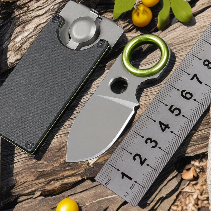 Mini Kitchen Knife With Cutting Finger Protector Sheath Fruit Branch BBQ Cutting Tool Full Quality Stainless Steel High Hardness