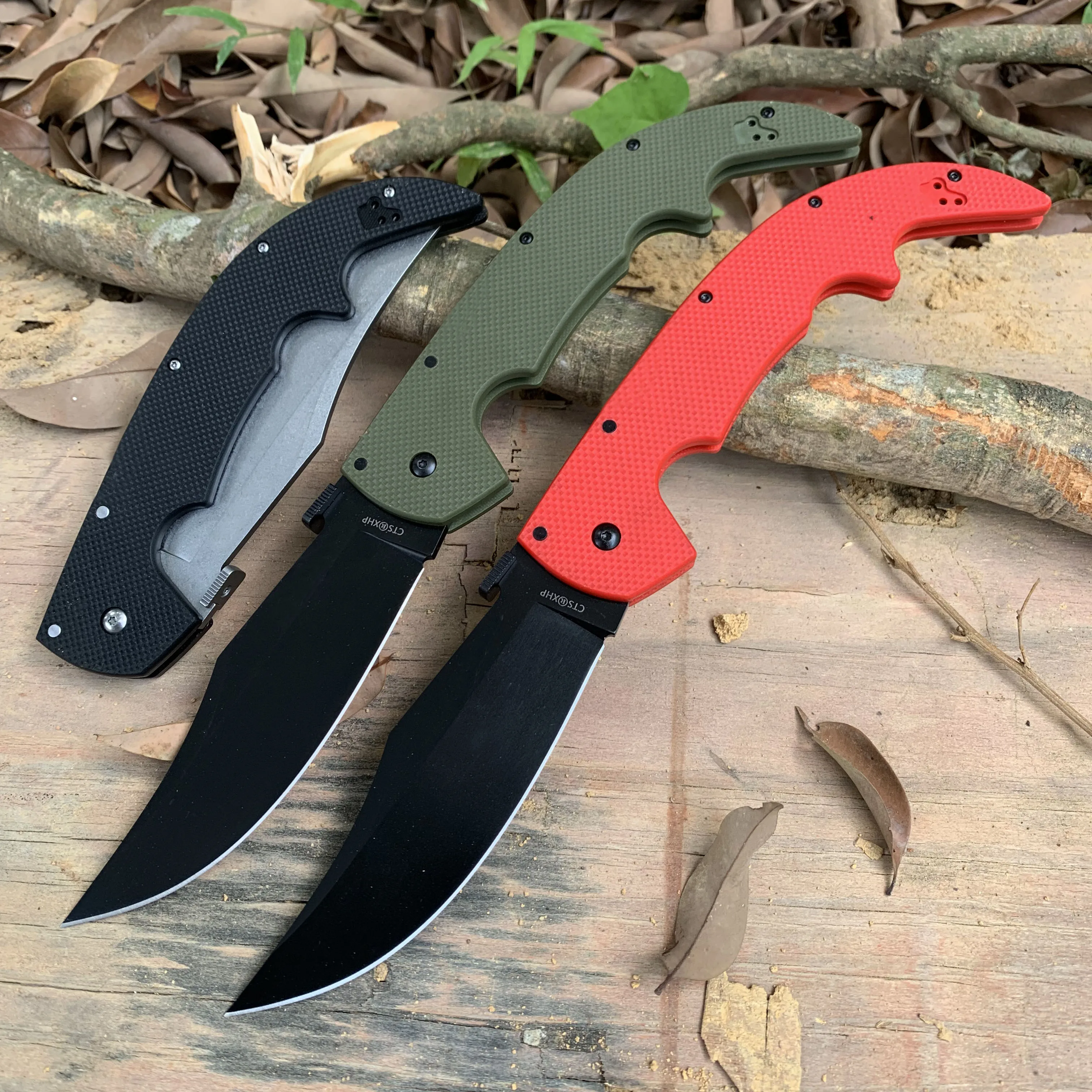 Large Cold Folding Knife AUS-10A Steel Hunting Tactical EDC Tools For Men Outdoor Survival High hardness Military combat knives