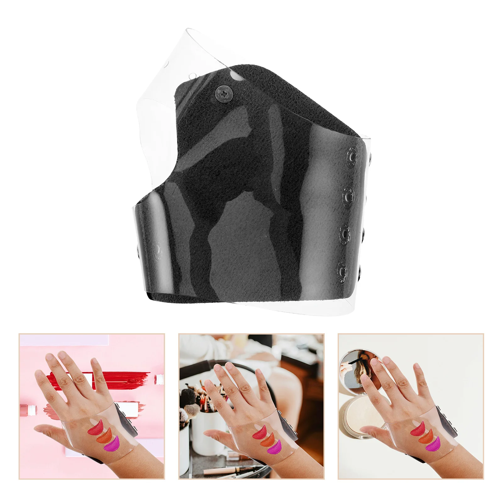 

Makeup Mixing Plate Transparent Handheld PU Tray for Foundation Eyeshadow Lipstick Mixing Makeup Artist Must Haves