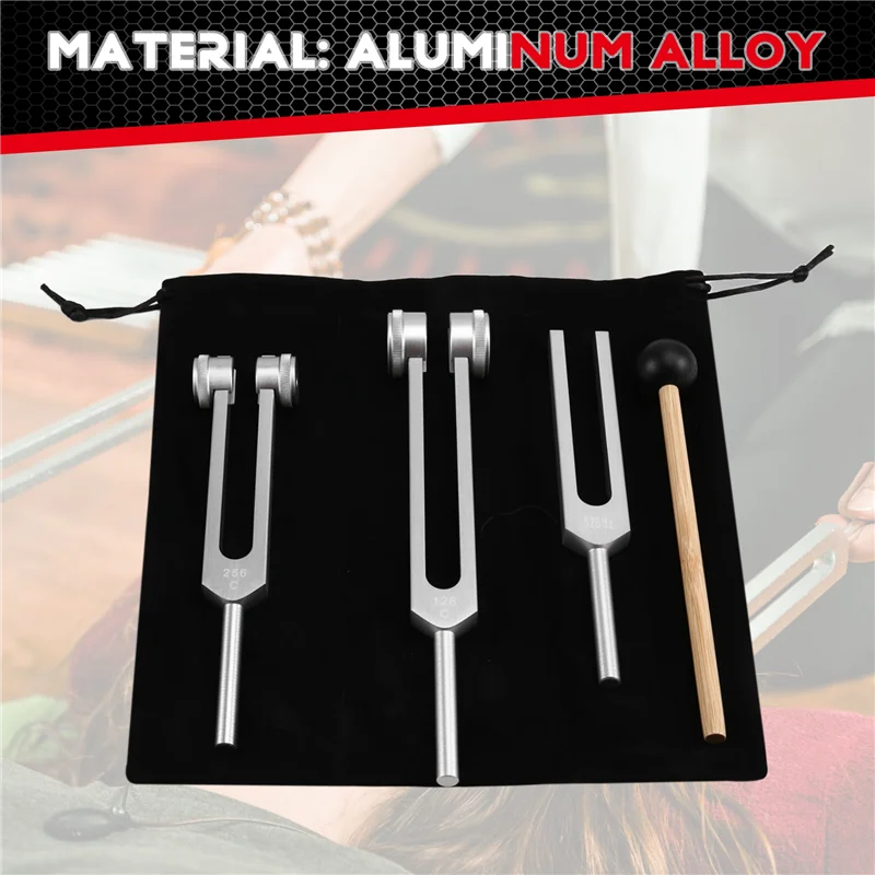 

ABXY Tuning Forks For Healing Set 128Hz, 256Hz, 512Hz & Activator Sound Therapy Devices, Sound Healing Instruments For Chakra