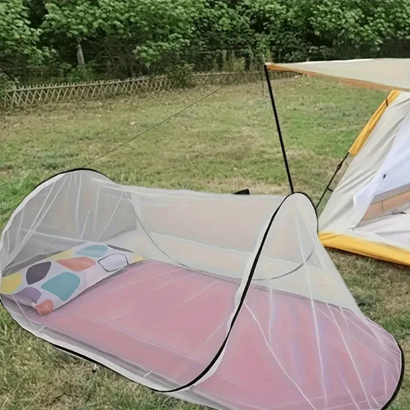 

Portable Pop-Up Mosquito Net For Bed Camping Travel | Instant Setup Lightweight Durable Polyester Mesh Indoor/Outdoor Protecti