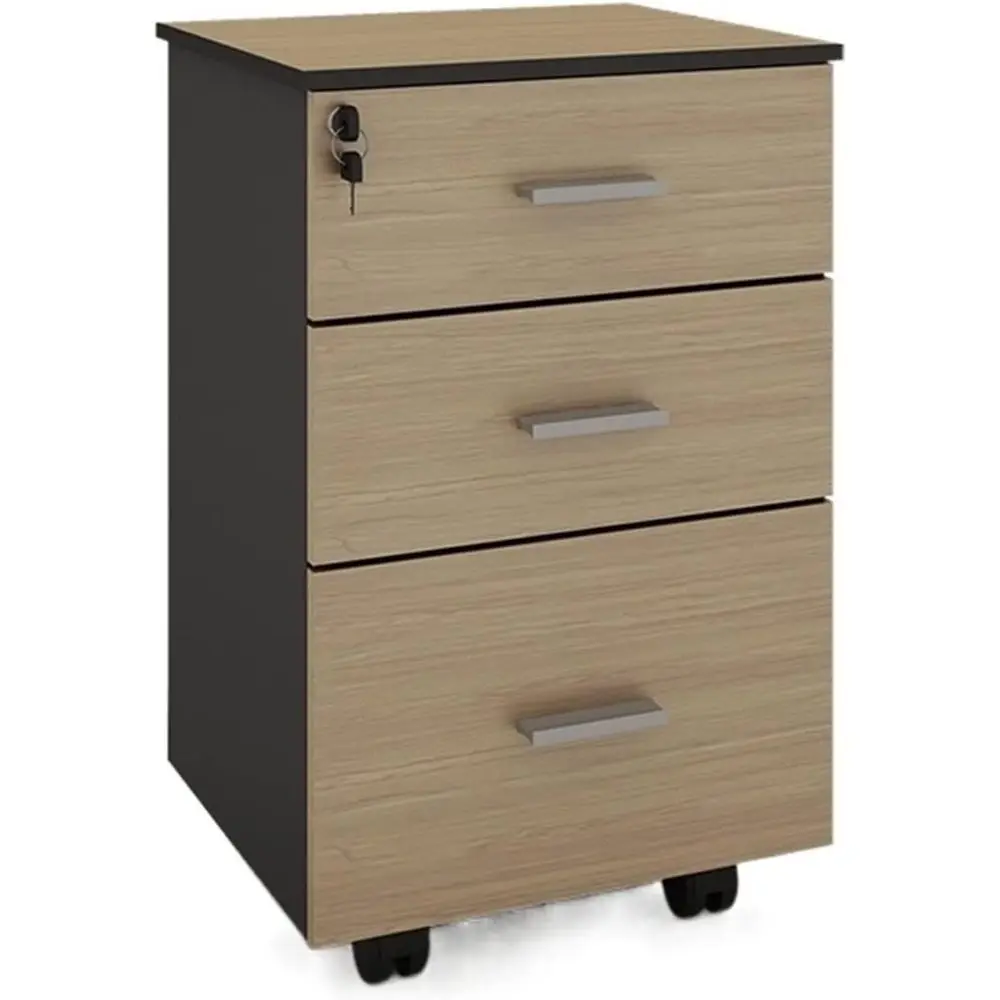 

Mobile Lockable 3-Drawer Vertical File Cabinet for Office Desk Storage