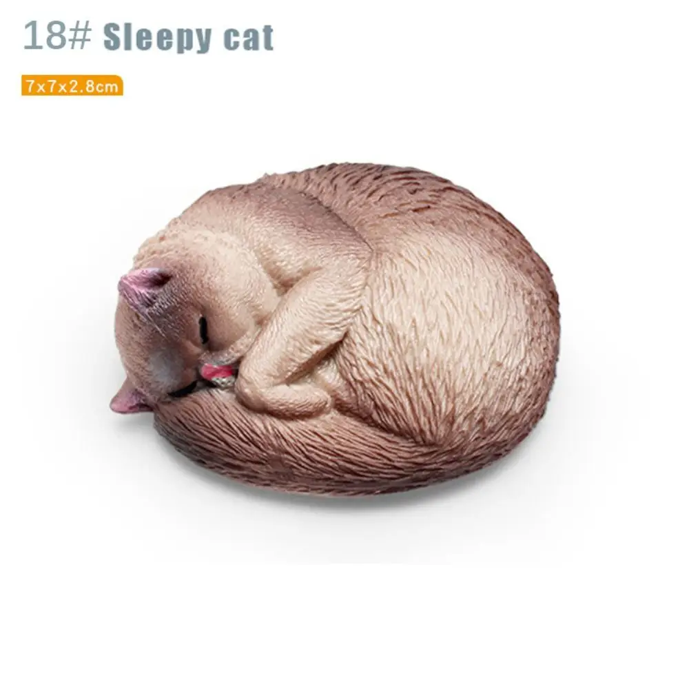 PVC Simulation Cat Model Sleepy Stretching Cat Devon Curly Cat Cat Action Figures Lifelike Realistic Pet Figurines