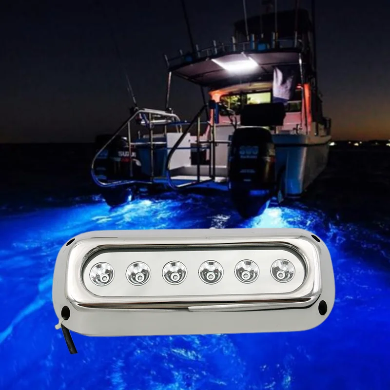 30W Marine Yacht Light DC12V-30V 316L Stainless Steel LED Underwater Boat Light Swimming Pool Seawater Anti-corrosion Лодка