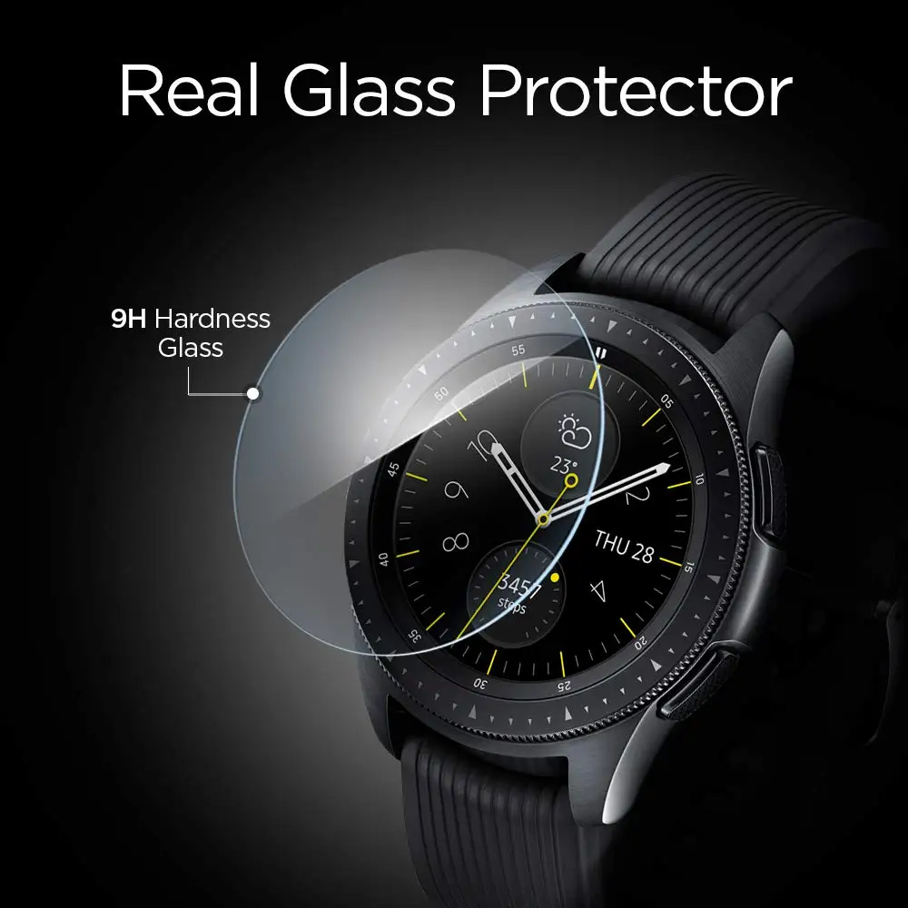 9H gehärtetes Glas Displayschutzfolie für Samsung Galaxy Watch 42 mm 46 mm HD Full Cover Displayschutzfolie für Galaxy Watch