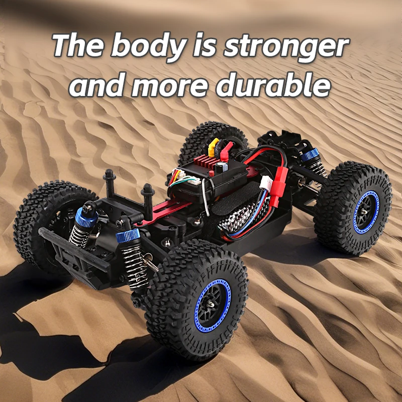 2.4g 1/20 caminhão deserto de alta velocidade, tração nas quatro rodas, carro off-road, controle remoto, veículo sem escova com luzes, brinquedos para crianças, presente para meninos