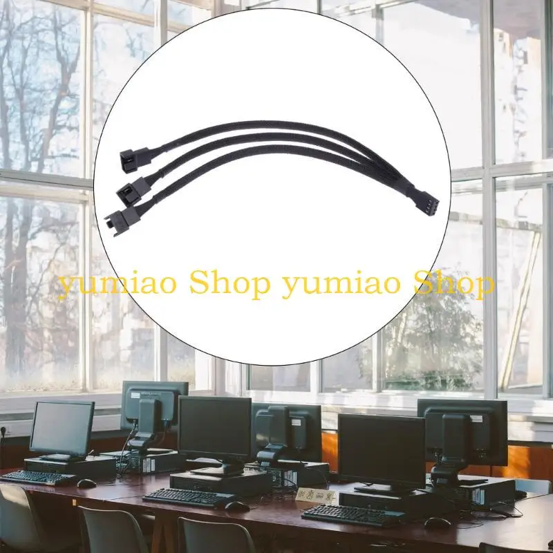 587B 4 دبوس تمديد كابل اللوحة 1 إلى 3 طرق الفاصل الأكمام موصل وحدة المعالجة المركزية PWM مروحة كابل الطاقة الملحقات العملية