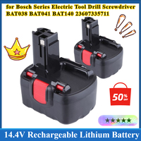 2pcs 14.4V Rechargeable Lithium Battery 18650 for Bosch Series Electric Tool BAT038 BAT041 BAT140 23607335711 Drill Screwdriver