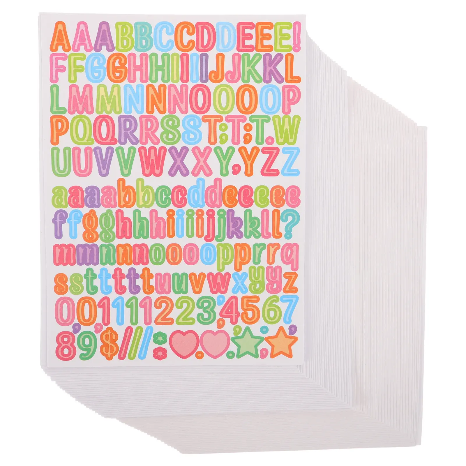

50Pcs Alphabet Sticker Sheets for Kids Self-Adhesive English Letters Scrapbooking Journaling Diary Decoration Craft Lettering